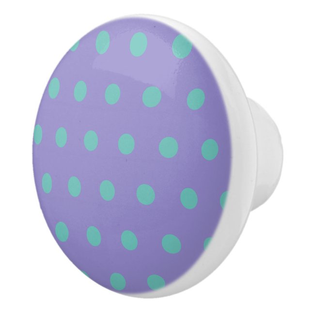 Polka Dot Keramik Knob (Lavender & Aqua) Keramikknauf (Rechts)