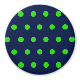 Polka Dot Keramik Knob (Navy Blue & Lime Green) Keramikknauf