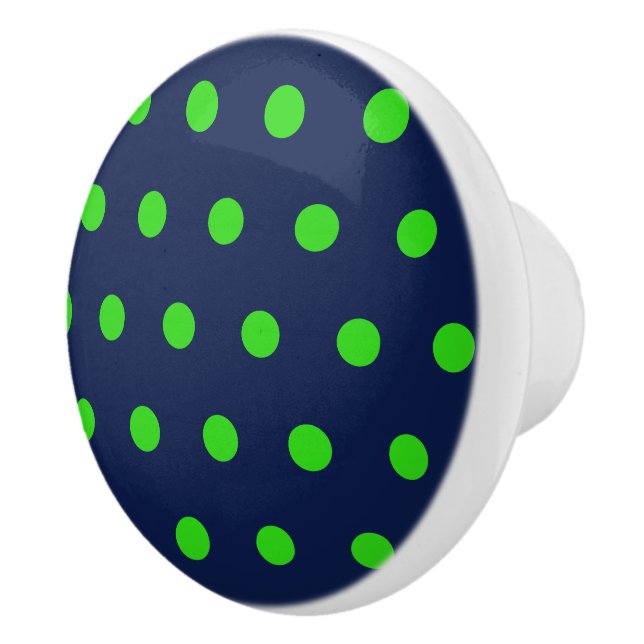 Polka Dot Keramik Knob (Navy Blue & Lime Green) Keramikknauf (Rechts)