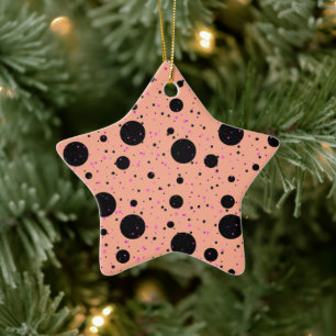 Polka Dot Keramik Star Ornament