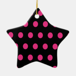 Polka Dot Keramik Star Ornament (Schwarz)