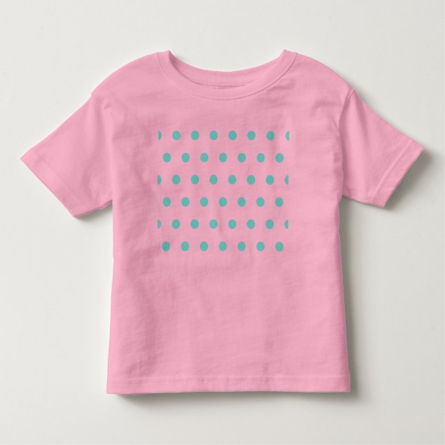 Polka-Dot-Kleinkind-T - Shirt (Pink & Aqua) (Vorderseite)