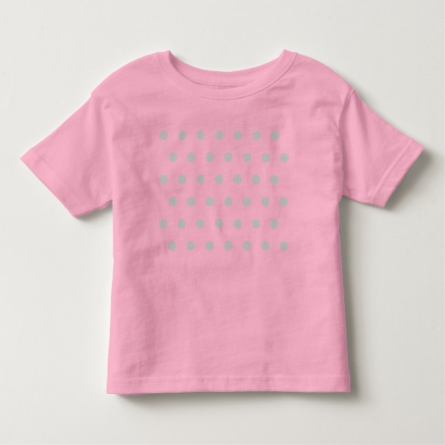 Polka Dot Kleinkind's T - Shirt (Hot Pink & Gray) (Vorderseite)