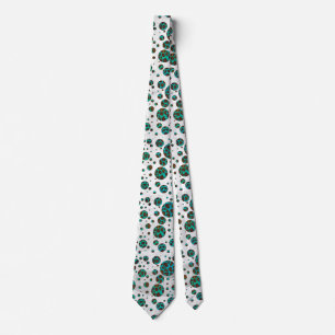 Polka Dot Kuh Braun und Aquamarine Print Krawatte