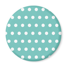 Polka Dot Kühlschrankmagnet (Aqua & White)