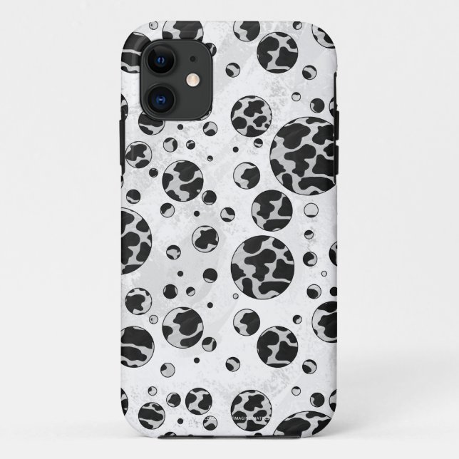 Polka Dot Kuw Schwarz-Weiß-Print Case-Mate iPhone Hülle (Rückseite)