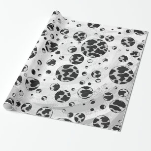Polka Dot Kuw Schwarz-Weiß-Print Geschenkpapier