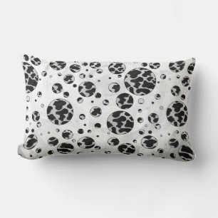 Polka Dot Kuw Schwarz-Weiß-Print Lendenkissen