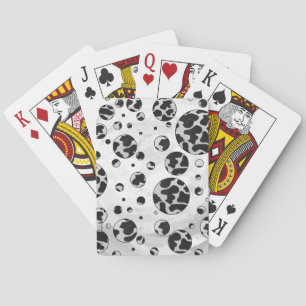 Polka Dot Kuw Schwarz-Weiß-Print Spielkarten