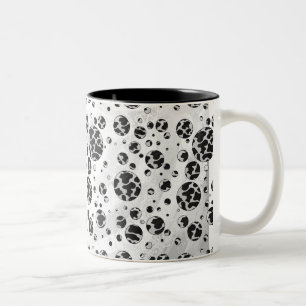 Polka Dot Kuw Schwarz-Weiß-Print Zweifarbige Tasse