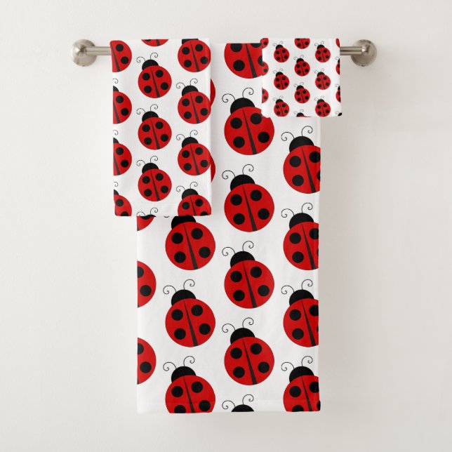 Polka Dot Lady Bugs Niedlichen Tiere Girl Baby Dus Badhandtuch Set (Insitu)