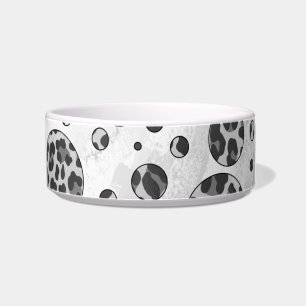 Polka Dot Leopard Schwarzweiß-Design Napf