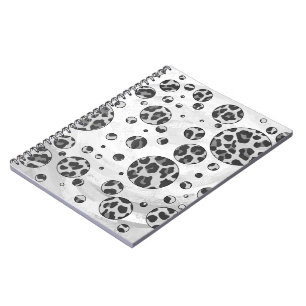 Polka Dot Leopard Schwarzweiß-Design Notizblock