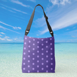 Polka Dot Lila Gemusterte Crossbody Bag Tragetaschen Mit Langen Trägern