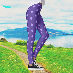 Polka Dot Lila Gemusterte Leggings