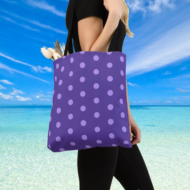 Polka Dot Lila Gemusterte Schultertasche (Von Creator hochgeladen)