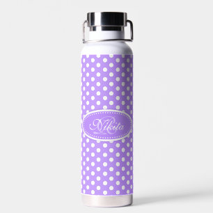 Polka dot lila und weiß trinkflasche
