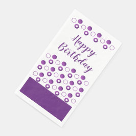 Polka-dot Lila und Weißer Geburtstag Serviette