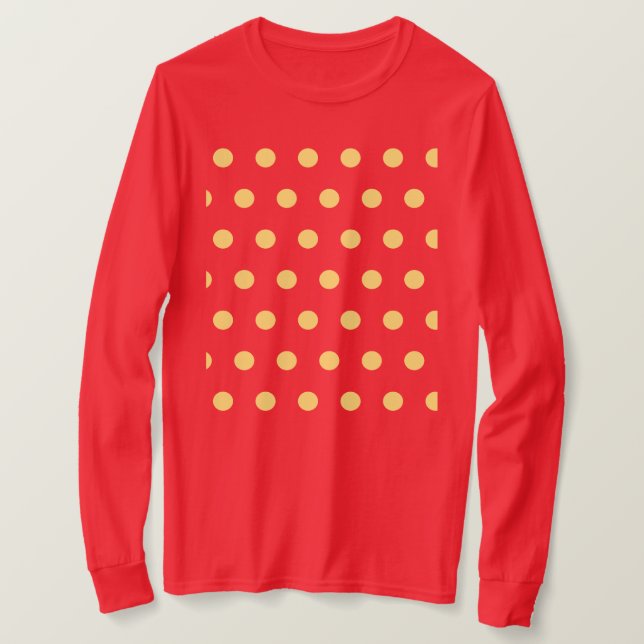 Polka Dot Long Sleeve T - Shirt (rosa und weich ge (Design vorne)