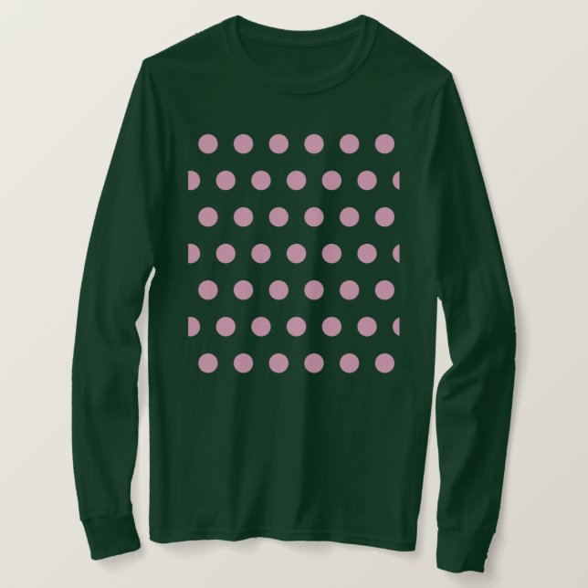 Polka Dot Long Sleeve T - Shirt (Sage Green & Pink (Design vorne)