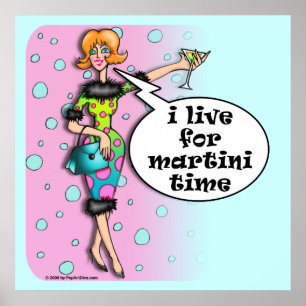 Polka Dot Martini Diva Poster