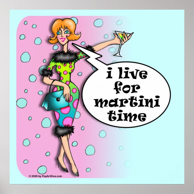 Polka Dot Martini Diva Poster (Vorne)