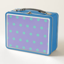 Polka Dot Metal Lunchbox (Lavender & Aqua)
