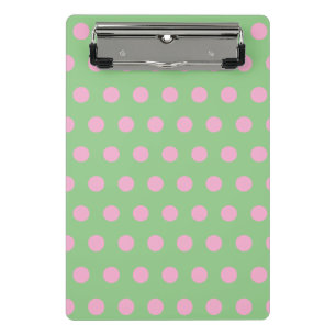 Polka Dot Mini Clipboard (Seite grün und Pastellro Klemmbrett