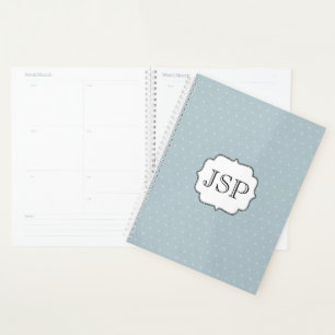 Polka Dot mit Gerahmter Monogramm Planer