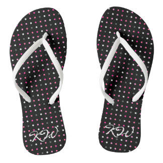 Polka Dot Mit Monogramm Flip Flops