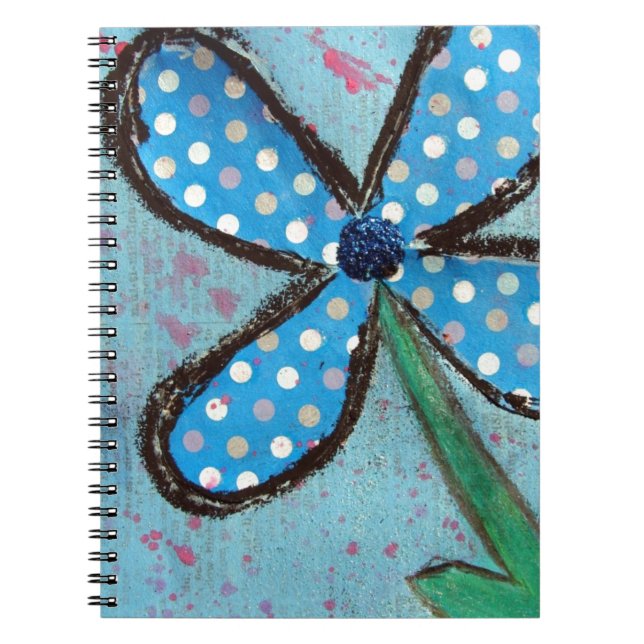 Polka Dot Mixed Media Blume Notizblock (Vorderseite)