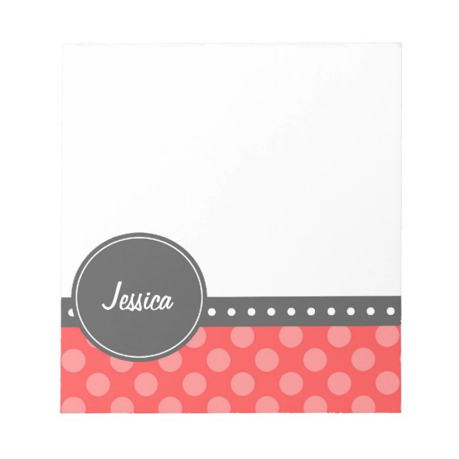Polka Dot Monogram Notizblock (Vorderseite)