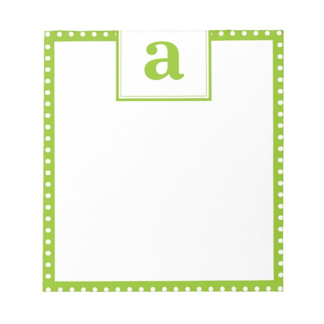 Polka Dot Monogram Notizblock (Vorderseite)