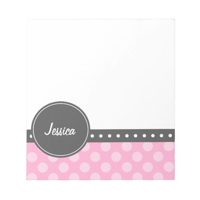 Polka Dot Monogram Notizblock (Vorderseite)