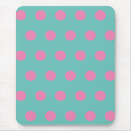 Polka Dot Mouse Pad (Aqua & Pink) Mousepad