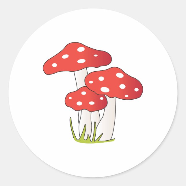 Polka Dot Mushrooms Runder Aufkleber (Vorderseite)