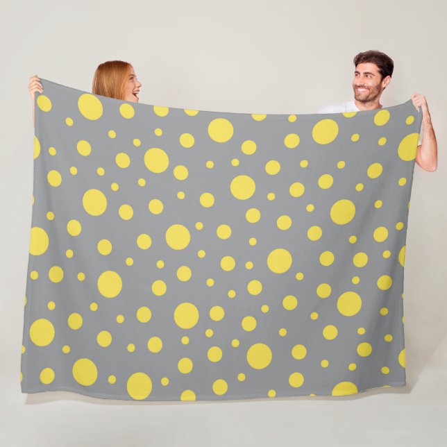 Polka Dot Muster Gelb Grau Fleecedecke (Beispiel)