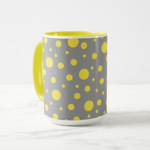 Polka Dot Muster Gelb Grau Tasse
