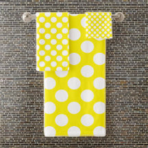 Polka Dot Muster Gelb: Groß weiß