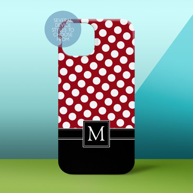 Polka Dot Muster mit Monogramm Case-Mate iPhone Hülle (Personalized Phone Case)