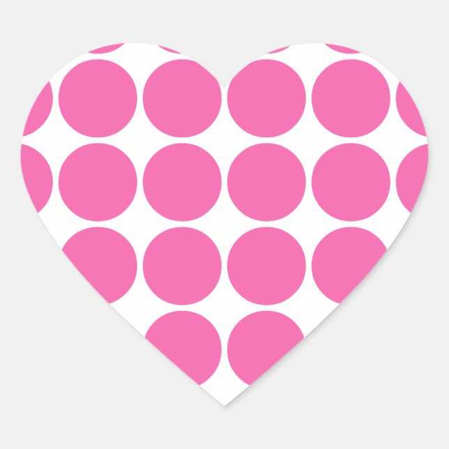 Polka Dot Muster Print Design Hot Pink Polka Dots Herz-Aufkleber (Vorderseite)