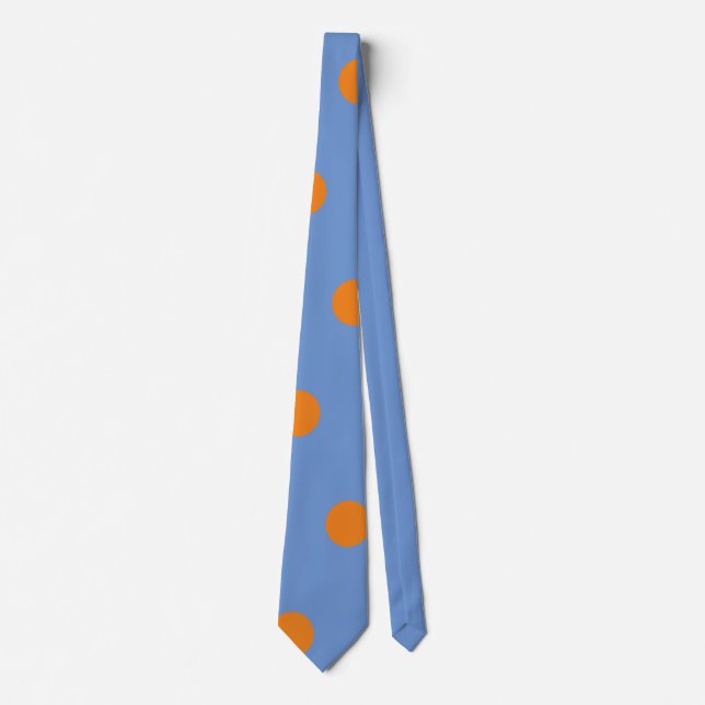 Polka Dot Neck Tie (Denim Blue & Orange) Krawatte (Vorderseite)
