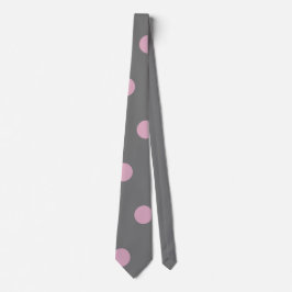 Polka Dot Neck Tie (dunkelgrau und weich rosa) Krawatte