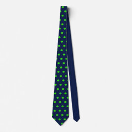 Polka Dot Neck Tie (Marine Blue & Lime Green) Krawatte