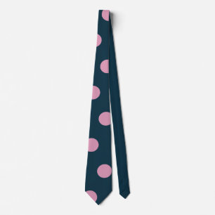 Polka Dot Neck Tie (Midnight Blue & Soft Pink) Krawatte
