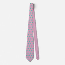 Polka Dot Neck Tie (Pink & Aqua)