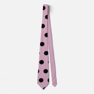 Polka Dot Neck Tie (rosa & schwarz) Krawatte