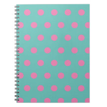 Polka Dot Notebook (Aqua & Pink)