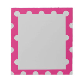 Polka Dot Notepad (Hot Pink & Gray) Notizblock
