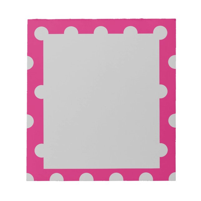 Polka Dot Notepad (Hot Pink & Gray) Notizblock (Vorderseite)